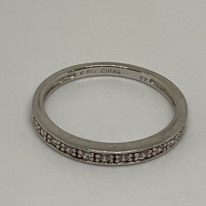 925 Sterling Silver CZ Ring Size 8