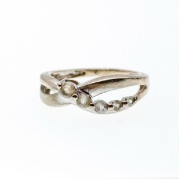 925 Sterling Silver White Topaz Ring Size 7