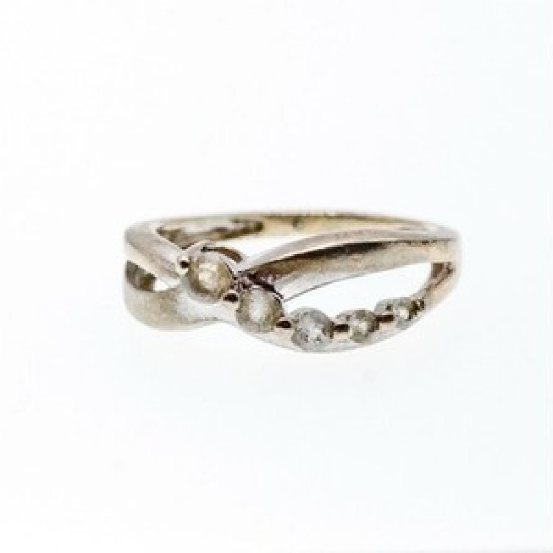 925 Sterling Silver White Topaz Ring Size 7