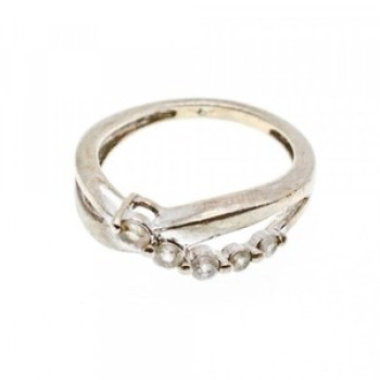 925 Sterling Silver White Topaz Ring Size 7