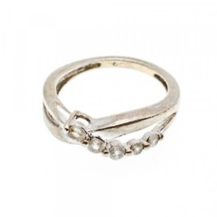 925 Sterling Silver White Topaz Ring Size 7
