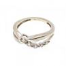 925 Sterling Silver White Topaz Ring Size 7