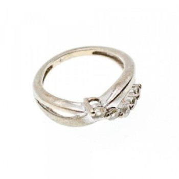 925 Sterling Silver White Topaz Ring Size 7
