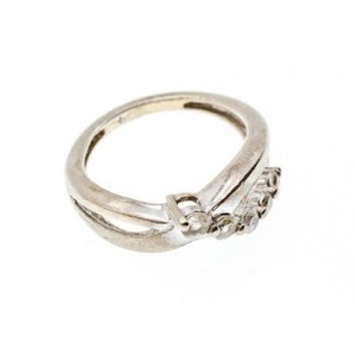925 Sterling Silver White Topaz Ring Size 7