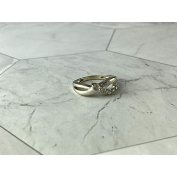 925 Sterling Silver White Topaz Ring Size 7