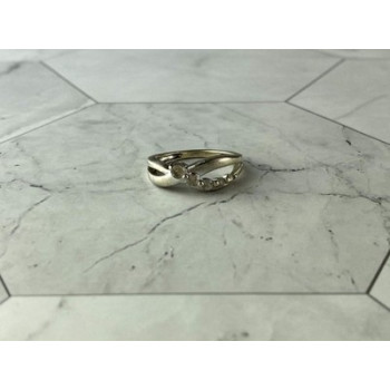 925 Sterling Silver White Topaz Ring Size 7