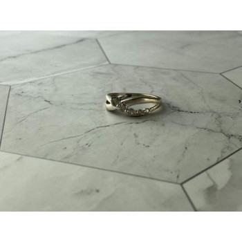 925 Sterling Silver White Topaz Ring Size 7