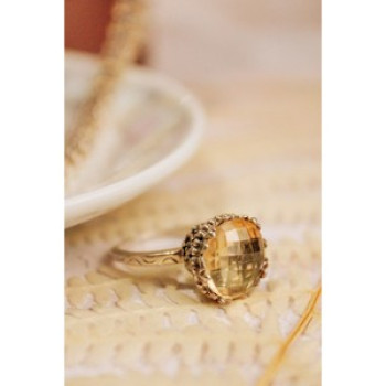 Vintage 925 Sterling Silver Yellow Tourmaline Ring Size 7