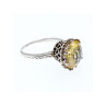 Vintage 925 Sterling Silver Yellow Tourmaline Ring Size 7
