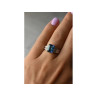 925 Sterling Silver Blue Spinel Ring Size 6.5