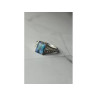 925 Sterling Silver Blue Spinel Ring Size 6.5