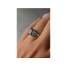 925 Sterling Silver Blue Spinel Ring Size 6.5