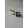 925 Sterling Silver Blue Spinel Ring Size 6.5