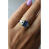 925 Sterling Silver Blue Spinel Ring Size 6.5