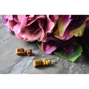 925 Sterling Silver Tiger's Eye Earrings