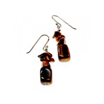 925 Sterling Silver Tiger's Eye Earrings