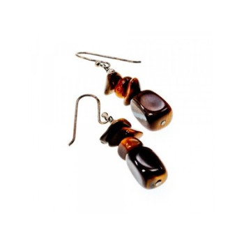925 Sterling Silver Tiger's Eye Earrings