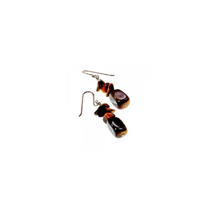 925 Sterling Silver Tiger's Eye Earrings