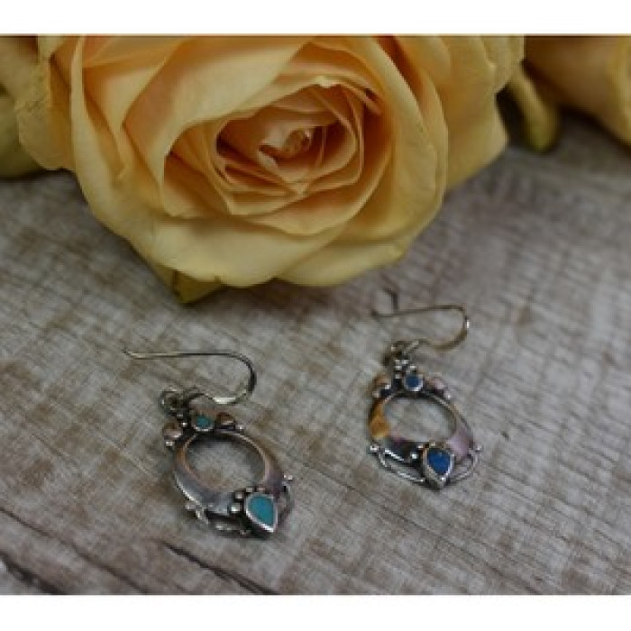 Handmade 925 Sterling Silver Turquoise Earrings
