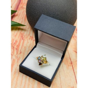 925 Sterling Silver Multi Gemstones Ring Size 9