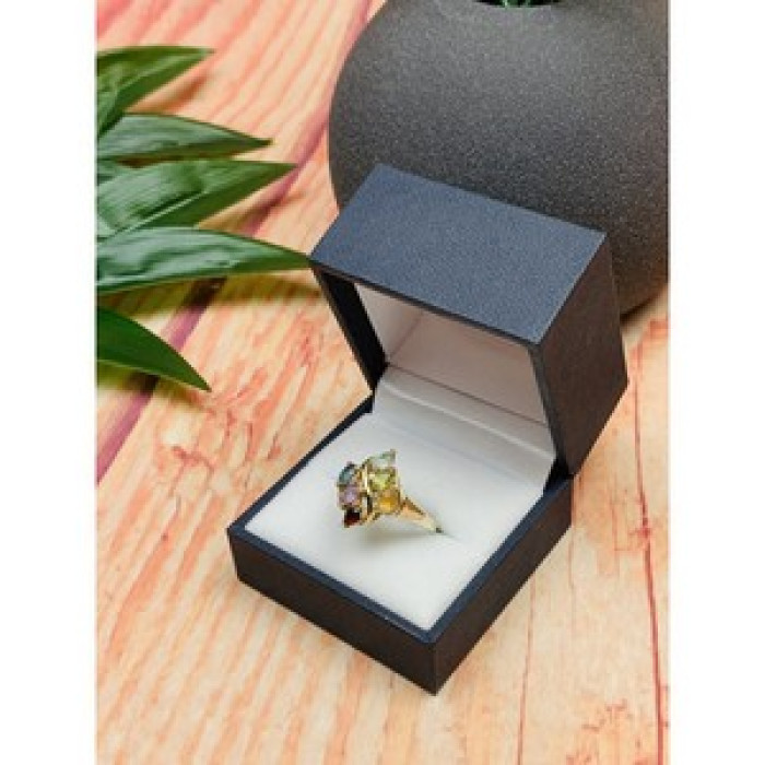 925 Sterling Silver Multi Gemstones Ring Size 9