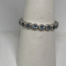 925 Sterling Silver Topaz Band Ring Size 8
