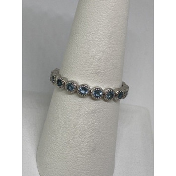 925 Sterling Silver Ring With Topaz Size 8