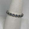 925 Sterling Silver Topaz Band Ring Size 8
