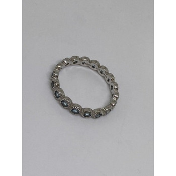 925 Sterling Silver Ring With Topaz Size 8