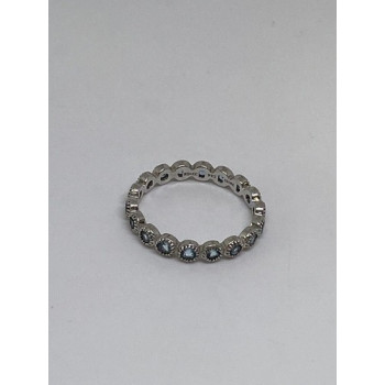 925 Sterling Silver Ring With Topaz Size 8