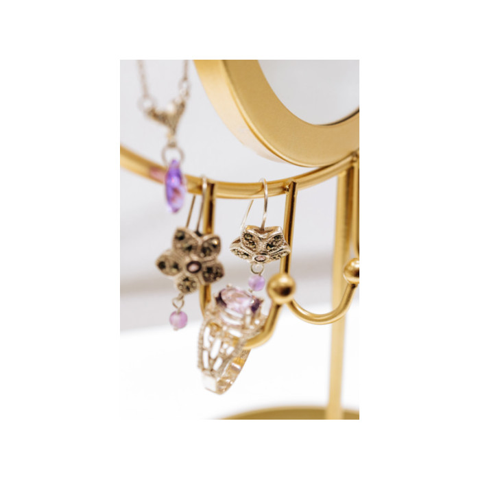 925 Sterling Silver Amethyst & Marcasites 