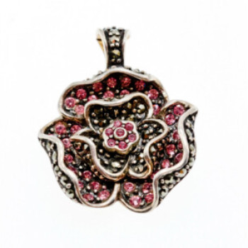 925 Sterling Silver Spinel & Marcasites 