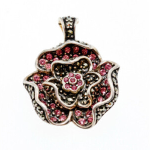 925 Sterling Silver Spinel & Marcasites 