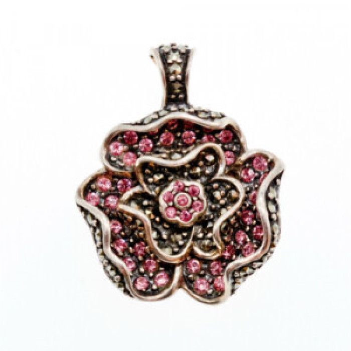 925 Sterling Silver Spinel & Marcasites 