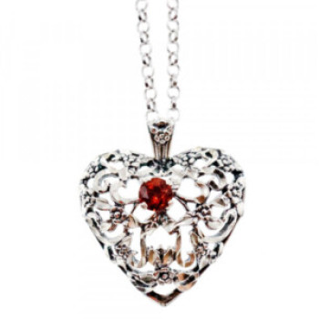925 Sterling Silver Garnet 