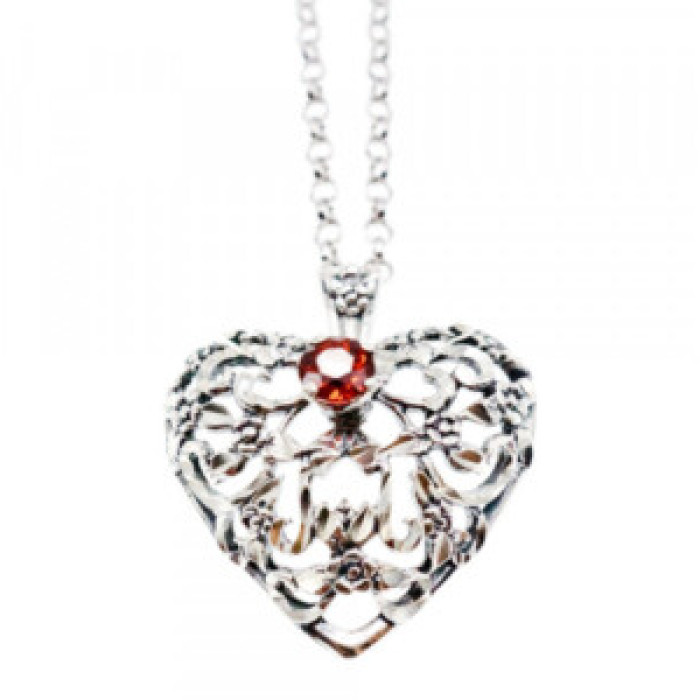 925 Sterling Silver Garnet 