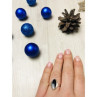 925 Sterling Silver Black Nephrite Ring Size 6.5