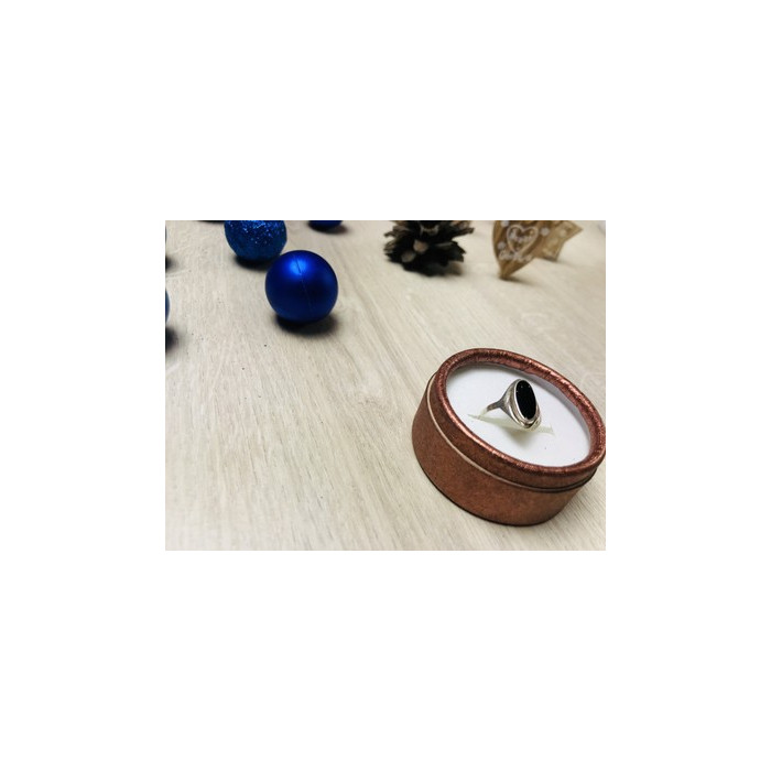 925 Sterling Silver Black Nephrite Ring Size 6.5