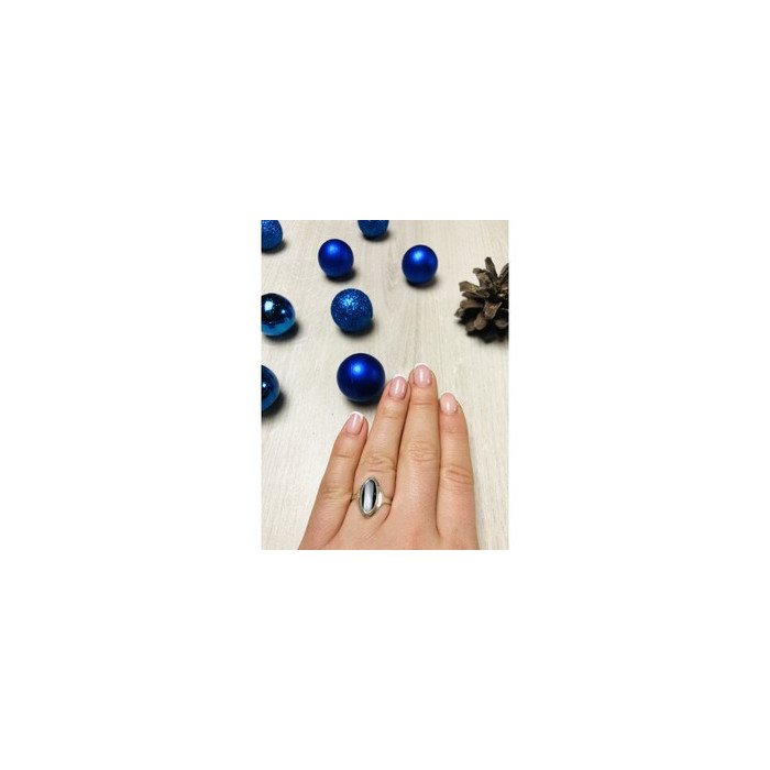 925 Sterling Silver Black Nephrite Ring Size 6.5