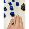 925 Sterling Silver Black Nephrite Ring Size 6.5