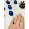 925 Sterling Silver Black Nephrite Ring Size 6.5