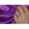 925 Sterling Silver Blue Topaz Openwork Ring Size 6.5