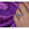 925 Sterling Silver Blue Topaz Openwork Ring Size 6.5