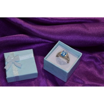 925 Sterling Silver Blue Topaz Openwork Ring Size 6.5