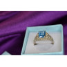 925 Sterling Silver Blue Topaz Openwork Ring Size 6.5