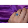925 Sterling Silver Blue Topaz Openwork Ring Size 6.5