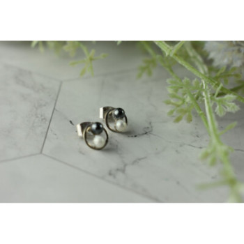 10K WHITE GOLD PEARLS EARRINGS  ITALY