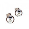 10K White Gold Pearls Earrings Italy