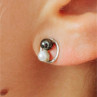 10K White Gold Pearls Earrings Italy