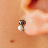 10K White Gold Pearls Earrings Italy